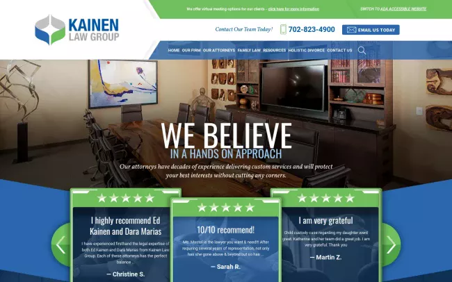 Screenshot of the Kainen Law Group, PLLC Website