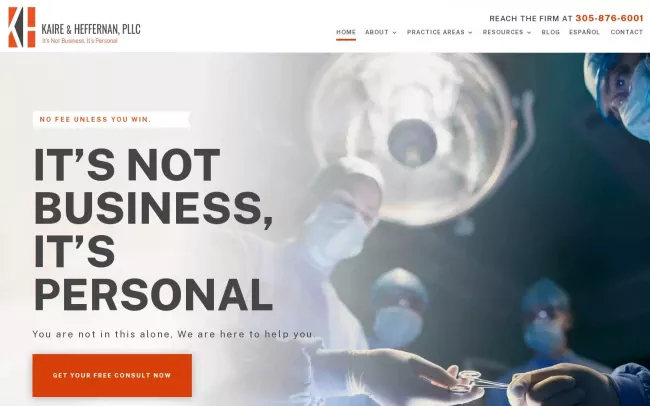 Screenshot of the Kaire & Heffernan, PLLC Website