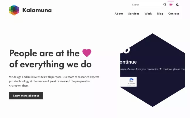 Screenshot of the Kalamuna Inc Website