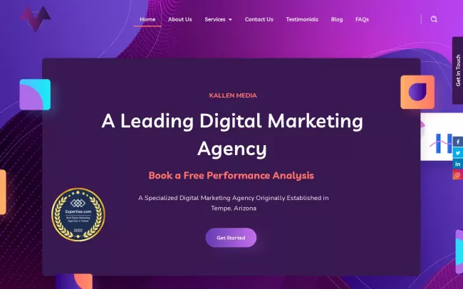 Screenshot of the Kallen Media Website