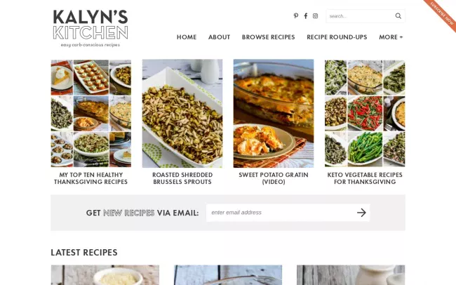 Screenshot of the Kalyn's Kitchen - South Beach Diet Cooking and Recipe Blog