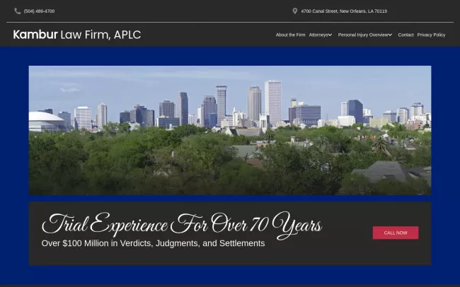 Screenshot of the Kambur Law Firm APLC Website