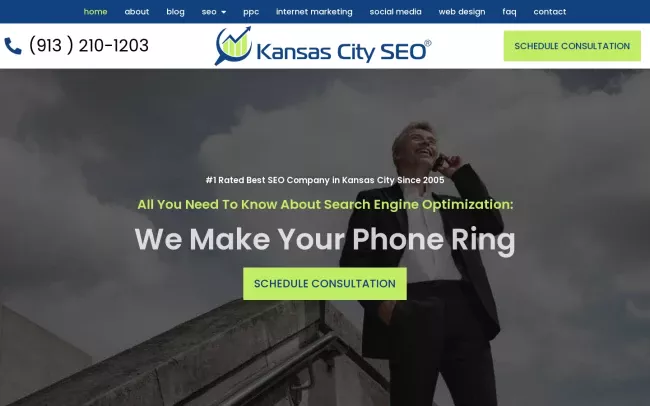 Screenshot of the Kansas City SEO Website