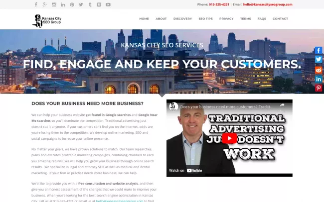 Screenshot of the Kansas City SEO Group Website