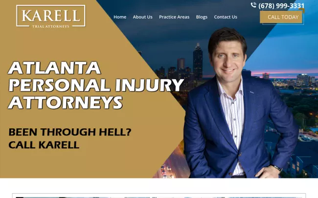 Screenshot of the Karell Trial Attorneys Website