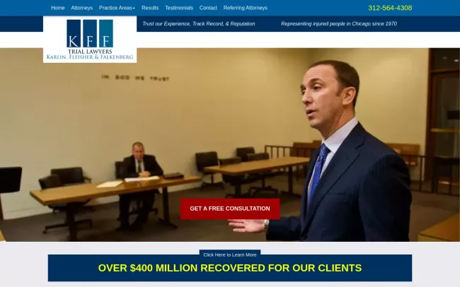 Screenshot of the Karlin, Fleisher & Falkenberg, LLC Website