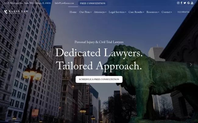 Screenshot of the Kasan Law Website
