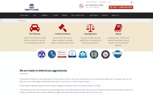 Screenshot of the The Meehan Law Firm Website