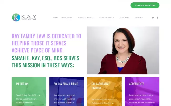 Screenshot of the Kay Family Law PLLC Website