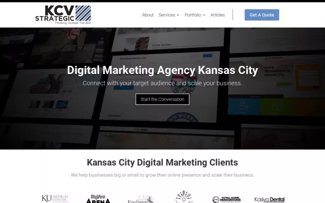 Screenshot of the KCV Strategic Website