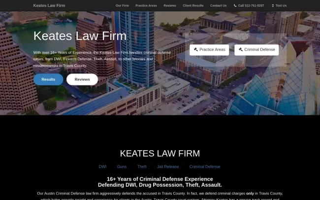 Screenshot of the Keates Law Firm Website