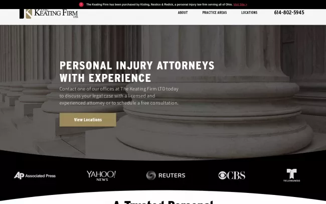 Screenshot of the The Keating Firm LTD. Website