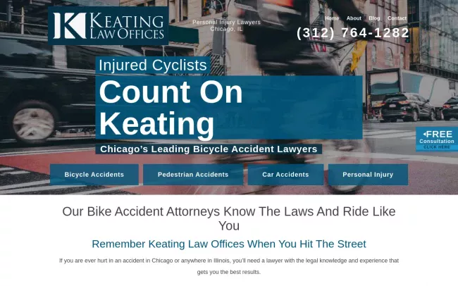 Screenshot of the Keating Law Offices, P.C. Website
