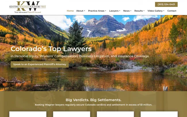 Screenshot of the Keating Wagner Polidori Free Website