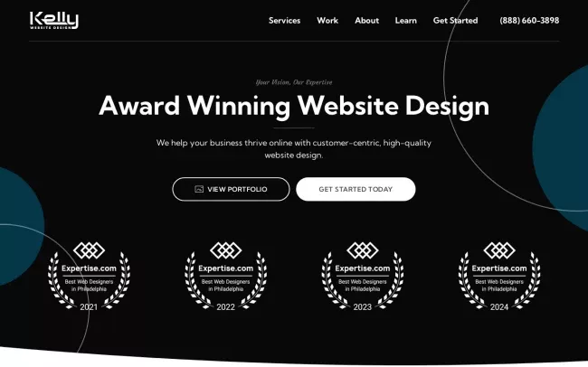 Screenshot of the Kelly Website Design Website