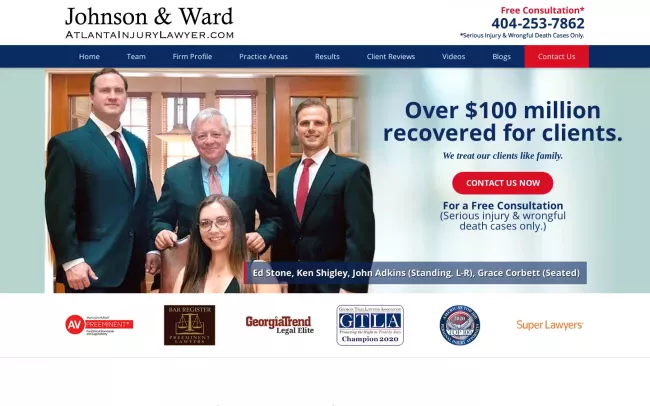 Screenshot of the Ken Shigley Law, LLC Website