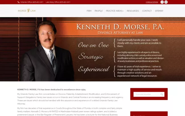 Screenshot of the Kenneth D. Morse PA Website