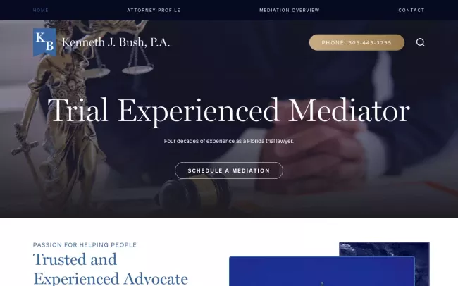 Screenshot of the Kenneth J Bush PA Website