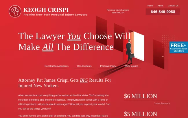 Screenshot of the Keogh Crispi, P.C. Website