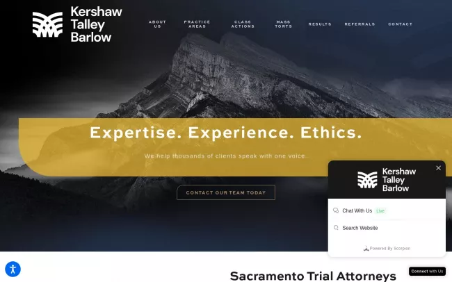 Screenshot of the Kershaw Talley Barlow Website