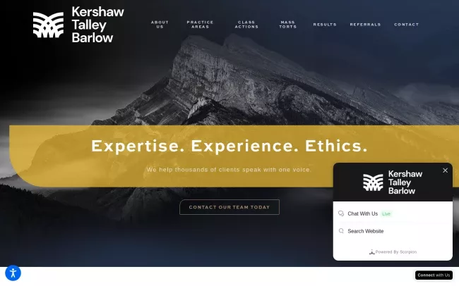 Screenshot of the Kershaw Talley Barlow Website