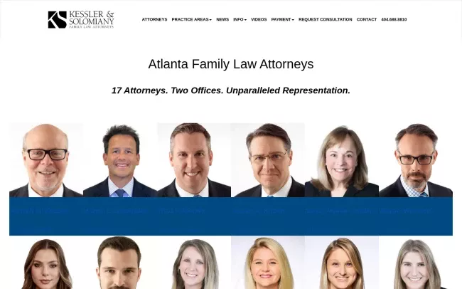 Screenshot of the Kessler & Solomiany, LLC: Divorce and Family Law Attorneys Website