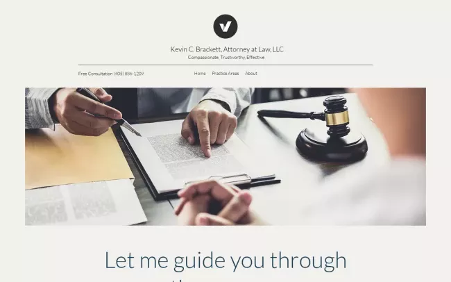 Screenshot of the Kevin C. Brackett, Attorney at Law, LLC Website