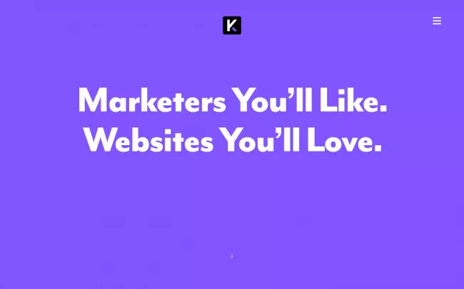Screenshot of the Kicks Digital Marketing Website