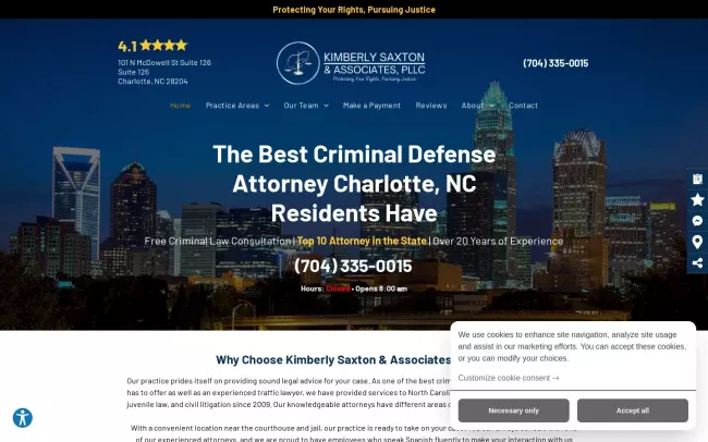 Screenshot of the Kimberly Saxton & Associates, PLLC Website