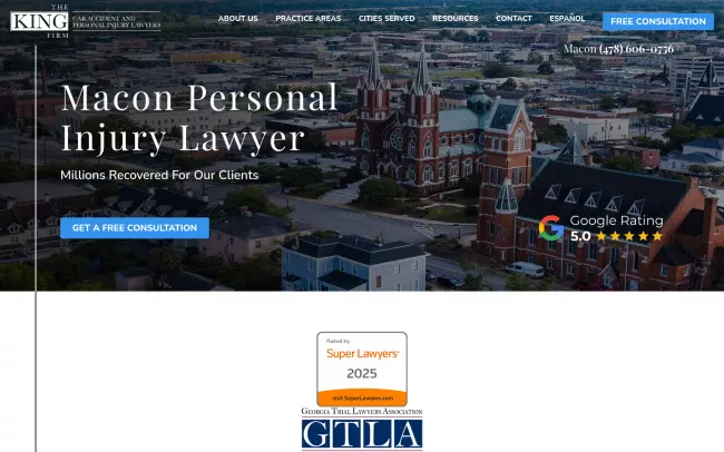 Screenshot of the The King Firm Website