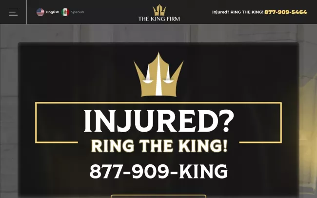 Screenshot of the The King Firm Website