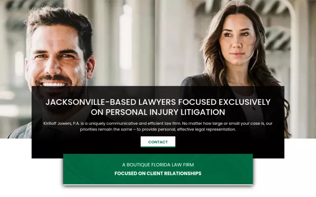 Screenshot of the Kirilloff Jowers, P.A. Website