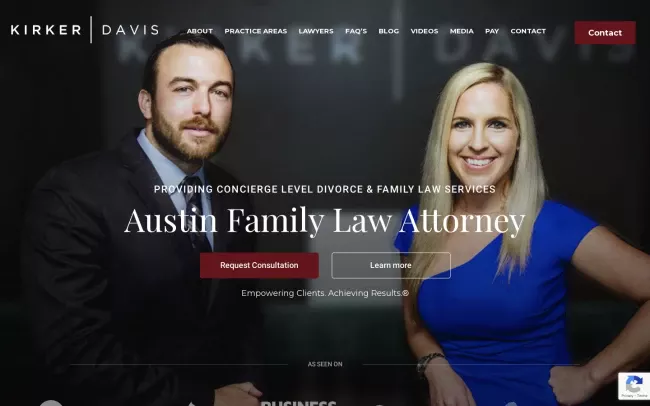 Screenshot of the Kirker Davis LLP Website