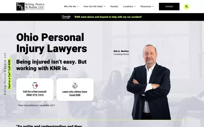 Screenshot of the Kisling, Nestico & Redick Website