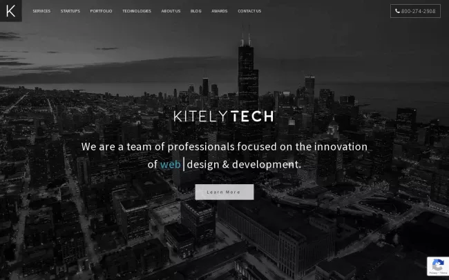 Screenshot of the KitelyTech Website