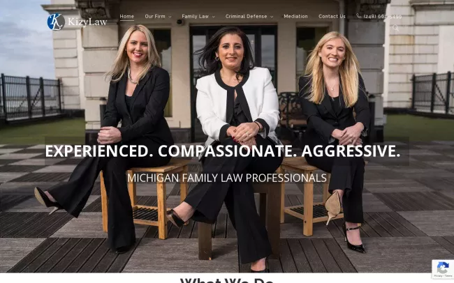 Screenshot of the Kizy Law Website