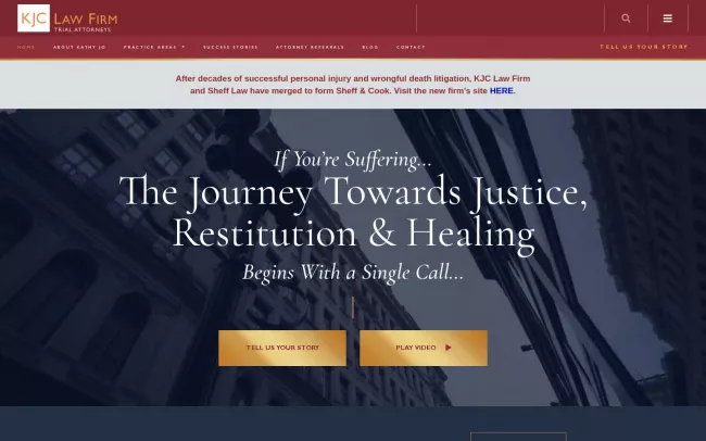 Screenshot of the KJC Law Firm, LLC Website