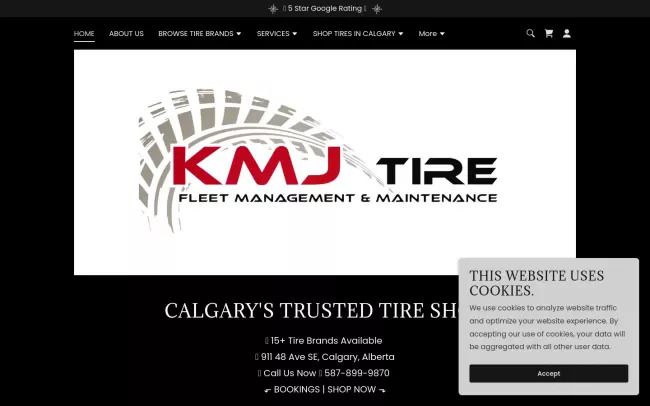 Screenshot of the KMJ TIRE Blog