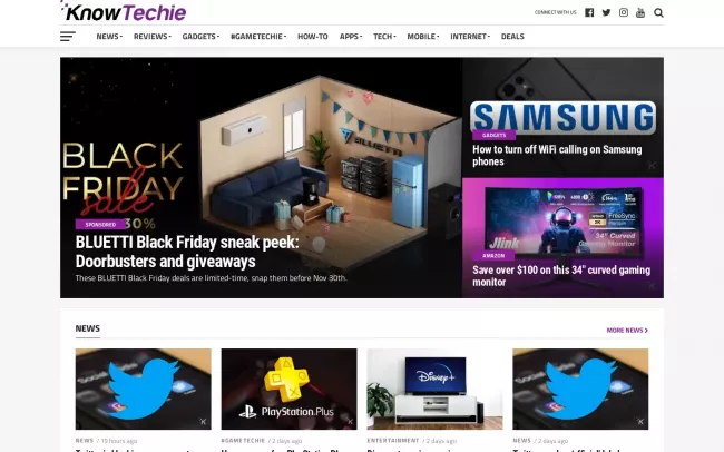 Screenshot of the KnowTechie Blog
