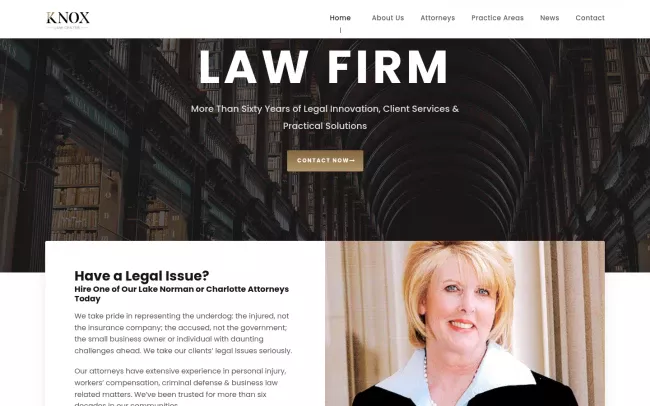 Screenshot of the Knox Law Center Website