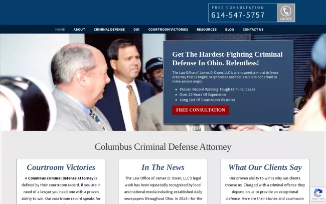 Screenshot of the Koenig & Owen, LLC Website