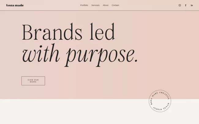Screenshot of the Kona Made Website