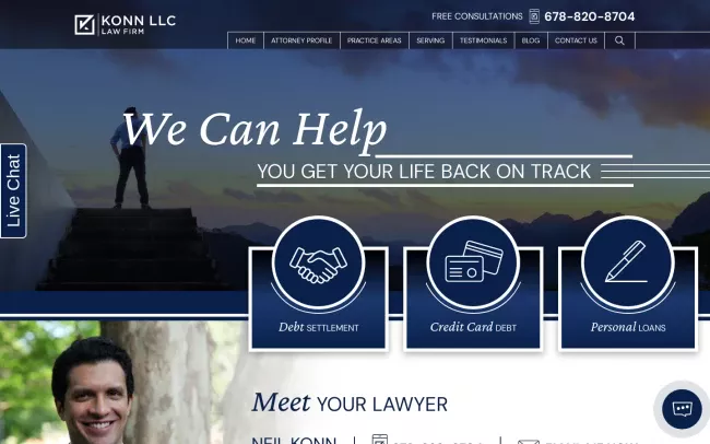 Screenshot of the Konn LLC Website
