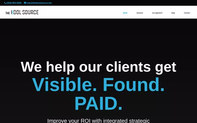 Screenshot of the The Kool Source Digital Marketing Agency Website