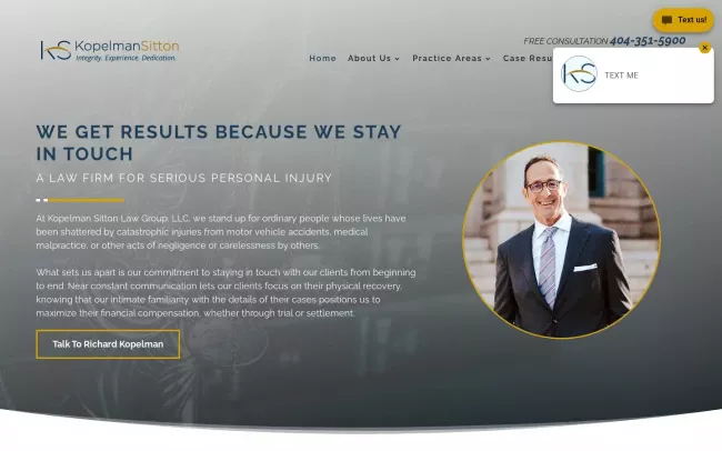 Screenshot of the Kopelman Sitton Law Group, LLC Website