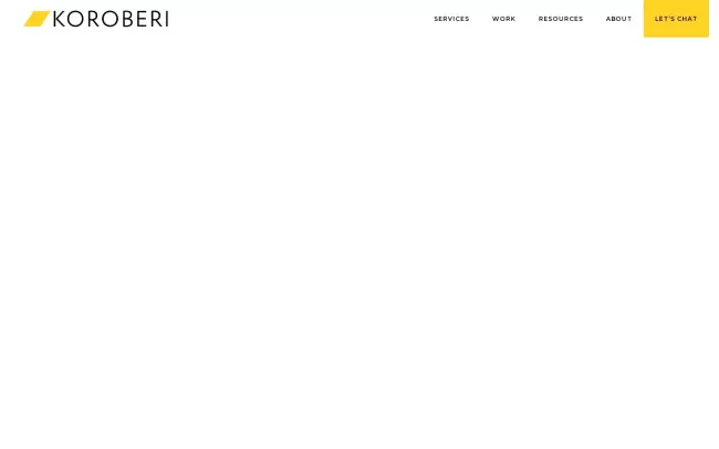 Screenshot of the Koroberi Inc. Website