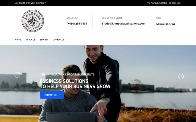 Screenshot of the Kraussel Applications Website