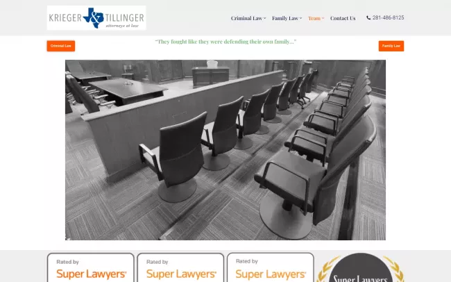 Screenshot of the Krieger & Tillinger Website