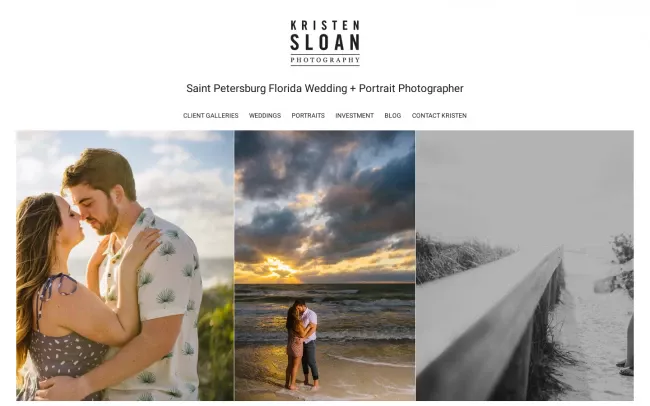 Screenshot of the Kristen Sloan Photography Website