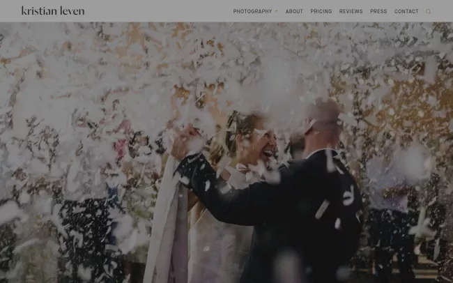 Screenshot of the Kristian Leven Photography Website